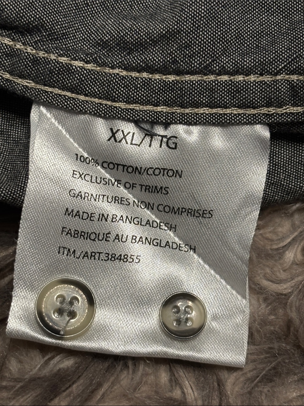 Weatherproof Vintage XXL Mens Charcoal Grey Chambray Button Down Shirt - Picture 5 of 5